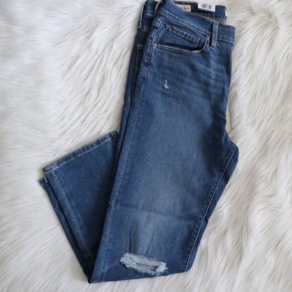 NEW Levis 724 High Rise Straight Leg Cropped Jeans Size 29 Medium Blue Wash - Picture 5 of 10